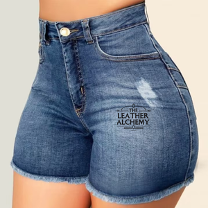 Shorts décontractés pour femmes, effet délavé, qualité supérieure, mélange de coton, tissu léger et doux, confortable pour tous les jours, streetwear - Product Image 1
