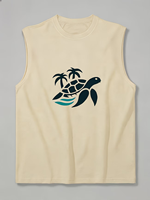 Conjunto Casual de Verano para Hombre, para Vacaciones en la Playa, con Camiseta sin Mangas de Punto Transpirable de Secado Rápido y Pantalones Cortos