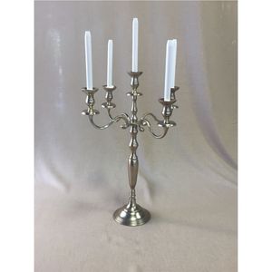 9Arm Silver Candelabra <b>Wedding</b> Table Centerpiece Metal Floor <b>Candle</b> Holder Luxury Tall Candlestick Stand Party Event Decor Stand - Product Image 5