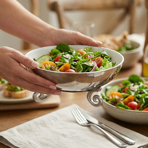 Ensaladera de aluminio esmaltado |   Tazón para Servir con Revestimiento de Esmalte Duradero |   Tazón Metálico para Cocina, Mesa de Comedor, Tazón para Mezclar Ensaladas de Frutas - Product Image 4