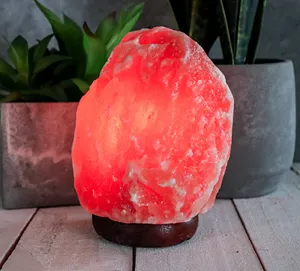 โคมไฟเกลือหิมาลัยสีแดงขนาดใหญ่สีชมพูเกลือหินกลั่นบรรจุในถุงซองขวดโคมไฟเกลือธรรมชาติ - Product Image 5