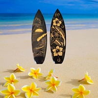 Planche de surf en bois de manguier sculptée à la main, 50 cm, design mixte, décoration murale, cadeau et artisanat d'Indonésie, Bali