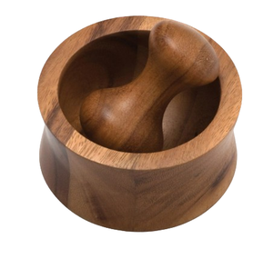 Mortero y Pilón de Madera Sólida de Diseño Clásico, Ideal para Preparar Pesto Sabroso y Mezclar Especias Auténticas - Product Image 5