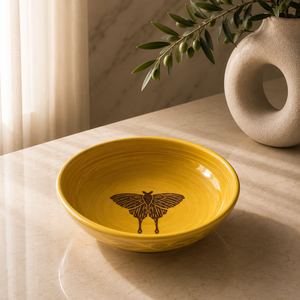 Elegant Ceramic Serving Bowl with Handpainted Rose Artwork Wide Deep Design and Luxury Tabletop Presentation - Product Image 6