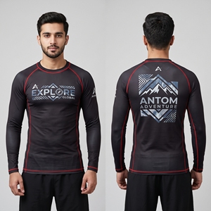 Vente en gros OEM Rashguard d'entraînement MMA à manches longues, respirant, haute élasticité, haut de compression pour grappling, fournisseur en gros - Product Image 3
