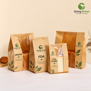 OEM Custom Printed Bakery Paper <b>Bags</b> Grease Resistant Kraft Packaging with Window for <b>Bread</b> Pastry Takeaway - Product Image 1