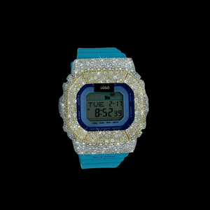 Reloj Digital de Lujo con Diamantes Moissanite VVS, Resistente a Impactos, Caja Plateada, Unisex, Regalo de Boda o Compromiso - Product Image 1