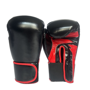 ถุงมือชกมวยสำหรับมืออาชีพ Tombola สีดำแดง หนัง PU พร้อมสายรัดข้อมือปรับได้ น้ำหนักเบา สำหรับทุกเพศ - Product Image 1