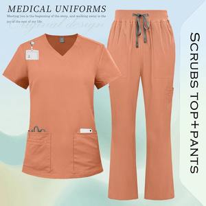 Uniforme Quirúrgico, Conjunto de Uniforme Médico con Múltiples Bolsillos, Pantalones y Blusa, Uniforme Clínico, Ropa de Trabajo para Salón de Belleza, Spa, Hospital - Product Image 4