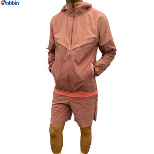 BOBBIN INDUSTRIES Conjuntos Deportivos Hip Hop con Logotipo Personalizado para Hombre, Chaqueta Cortavientos, Pantalones Cortos, Conjunto Deportivo con Bloques de Color Personalizados, Transpirable - Product Image 2