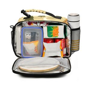 Camping Print Insulated Lunch <b>Bag</b> Large Capacity Leakproof Cooler Tote Portable Collapsible Zipper Food <b>Bag</b> - Product Image 2