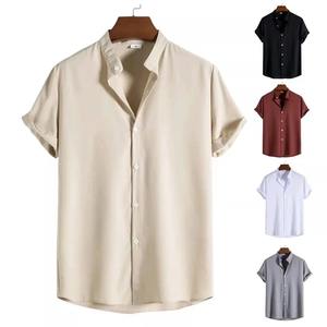 Chemise décontractée à manches courtes pour homme, grande taille, style simple, coupe ample, pour étudiant, idéale pour le printemps - Product Image 4