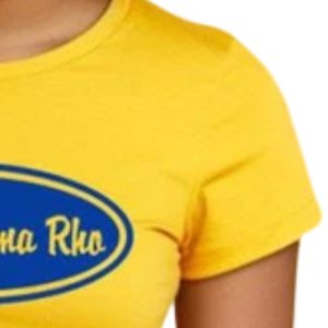 T-shirt jaune moutarde pour femme, motif ovale bleu marine, manches courtes, col rond, décontracté, en coton, mode estivale, vêtement léger - Product Image 3