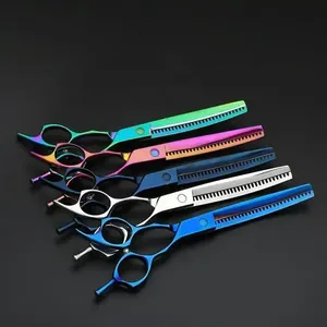 Hair Thinning Scissors Curved <b>Ceramic</b> Handle for Men's Fashion Japanese Stainless Steel CE Certified Beauty Tool SUBJECT - Product Image 5