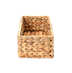 Natural Handwoven Water Hyacinth <b>Storage</b> <b>Basket</b> <b>Rectangular</b> Woven Organizer for Bathroom Kitchen Pantry Shelf Made in Vietnam - Product Image 3