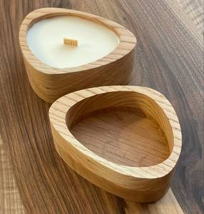 Portavelas de madera con base cuadrada para el hogar, bodas, eventos y regalos, vela artesanal tipo tazón para uso en aromaterapia y decoración de mesa. - Product Image 6