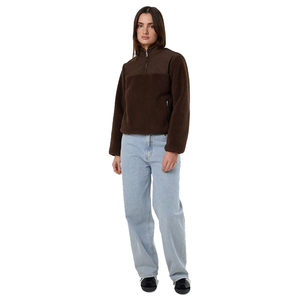 Veste polaire pour femme 350 GSM respirante et isolante, demi-zip, col montant, pour activités de plein air, voyage, camping, hiver, usage décontracté, OEM - Product Image 4