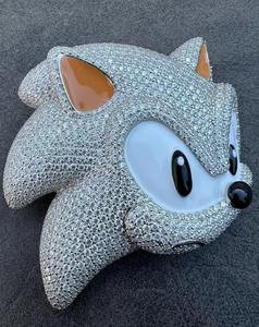 จี้เพชรโมอิสซาไนต์ทรงกลม 4 กะรัต สำหรับผู้ชาย ดีไซน์แบบกลุ่มขนาดใหญ่ ชุบทองคำขาว 14K - Product Image 1