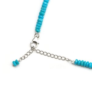 Collar de cuentas redondas de turquesa de Arizona, plata de ley, ajustable, joyería de piedras preciosas naturales, venta al por mayor, hecho a mano - Product Image 2