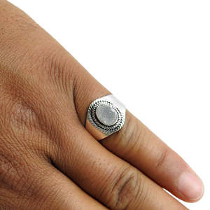 Anillo de plata de ley 925 estilo bohemio con piedra preciosa drusa de corte ovalado, anillo de plata hecho a mano para mujeres y niñas. - Product Image 4