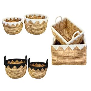 LOOP TONE Large <b>Wicker</b> Laundry <b>Basket</b> Water Hyacinth Cotton <b>Basket</b> Living Room Décor Bathroom Hamper Storage - Product Image 1
