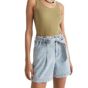 Shorts en jean décontractés pour femmes, taille mi-haute, en toile, avec taille élastique, respirants, mini, bleus, pour l'été - Product Image 6