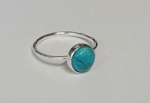 Bague en argent 925 avec turquoise naturelle violette et sertissage clos, style bohème, unisexe, pour usage quotidien - Product Image 4
