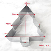 Moule à Mousse Arbre de Noël en Acier Inoxydable, Hauteur 5 cm, Forme d'Arbre à 3 Niveaux, Poli Miroir, Réutilisable, Qualité Alimentaire, pour Four