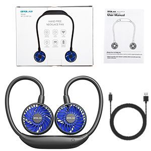 Ventilatori da Collo Ultra Silenziosi a Batteria da 2600mAh, 6 Velocità, Vento Potente, Portatili e Indossabili, 3 Ventole con USB a Mani Libere - Product Image 2