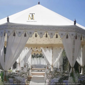 Traditional Indian Luxury Iron Marque Wedding <b>Tent</b> Mehndi Ceremony Beach Party Use-Durable Portable <b>Red</b> White 3x6m SSV T JODH-87 - Product Image 2