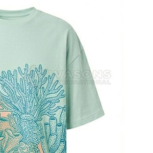 T-shirt tricoté oversize imprimé pour homme, motif coloré sur le devant, coupe décontractée, respirant, séchage rapide, style urbain streetwear - Product Image 2
