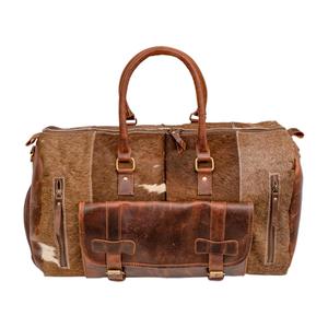 กระเป๋าเดินทางหนังวัวแท้ลายขนสัตว์ ดีไซน์เนอร์ รุ่น LHTB-0098 สำหรับเดินทางท่องเที่ยวหรือใช้เป็นกระเป๋าถือขึ้นเครื่องบิน รับผลิตตามแบบ OEM - Product Image 6