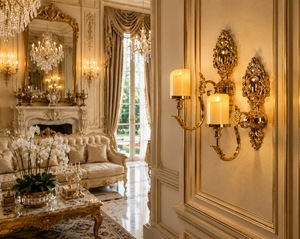 Statement Venetian Baroque Luxury <b>Wall</b> <b>Sconce</b> Decorative <b>Wall</b> <b>Light</b> with Elaborate Ornamental Mirror Detailing, Decorative Brass - Product Image 6