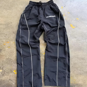 <b>Men's</b> <b>Black</b> White Stitch Tracksuit Hooded Full Zipper Loose Fit Streetwear Solid Pattern 100% Cotton Eco-Friendly Lightweight - Product Image 3