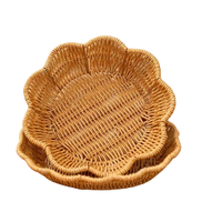 Panier de rangement alimentaire durable pour la cuisine, panier en rotin fait main, couleur marron, design tendance, panier en rotin artisanal