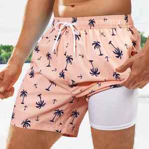 Shorts de Playa Personalizados, Ecológicos, de Tela Worsted, Ligeros, de Secado Rápido, con Cintura Elástica y Cordón Ajustable - Product Image 1