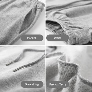 Pantalones Cortos Bermuda Transpirables de Alta Calidad, 180g, Spandex/Algodón Orgánico, Color Sólido, con Cordón Ajustable, Felpa Francesa, Casuales para Hombre - Product Image 3