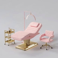 Lit de massage électrique 4 moteurs Jincheng Luxury Spa Room noir et rose, réglable, pour soins du visage, extensions de cils, pour salon