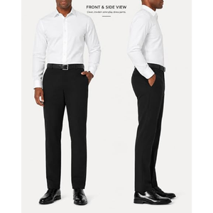 Pantalones de Vestir Clásicos para Hombre, Pantalones de Traje Elásticos, Pantalones de Trabajo Ligeros Resistentes al Agua con Bolsillos - Product Image 2