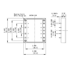 300W 24V 12.5A Industrial DC to DC <b>Converter</b>, Nominal 300VDC Input <b>Voltage</b>, Clear mounting insert (3.2mm DIA) - Product Image 2