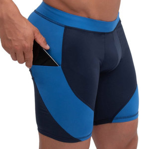 Breathable Eco-Friendly Canvas <b>Compression</b> <b>Shorts</b> for <b>Men</b>-High Quality Durable Material Elastic Waist Fitness Wear Reasonable - Product Image 2