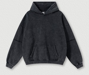 Sudadera con Capucha Oversize para Hombre, Estilo Vintage Lavado al Ácido, Manga Larga, Corte Holgado, Estilo Casual Urbano para Hombre - Product Image 1