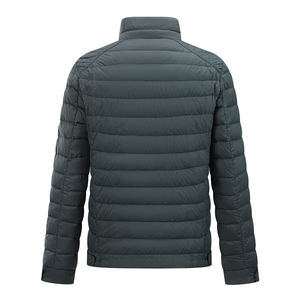 <b>Men's</b> Lightweight Puffer <b>Jacket</b> Stand Collar Custom Velcro Logo Quilted Winter Coat <b>Warm</b> Windproof Outerwear for Daily & Outdoor - Product Image 2