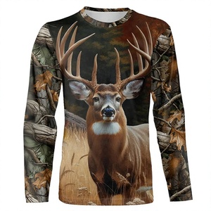 Chemise de chasse imperméable à manches courtes pour homme, imprimé animal, respirante, en polyester, logo sur le devant, vêtements d'extérieur, tenue d'été - Product Image 4