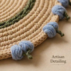 Popular High End Nature Raffia <b>Table</b> <b>Mat</b> Hand Crochet Heat Insulated Decoration Tablemat Raffia <b>Table</b> <b>Mat</b> - Product Image 2