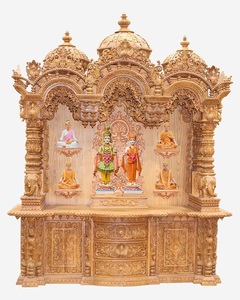 Mandir traditionnel en bois de teck pour la maison, artisanat en bois, finition teck, mandir/temples en bois pour la maison, prix d'usine, vente - Product Image 2