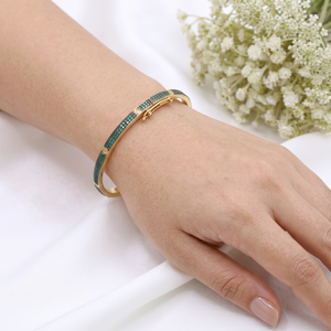 Best Selling 925 Sterling Silver Designer Gold Plated Bracelet Handmade with Green Cubic Zircon Stone Beads Wholesale Jewelry - Product Image 2