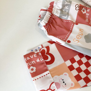 Conjunto de pijama para niñas Seun, ropa de dormir de manga larga con estampado de dibujos animados, ropa de dormir suave y cómoda, traje de verano - Product Image 5