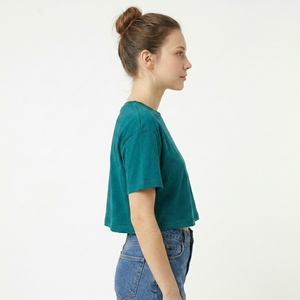 Women T-Shirt Boxy Fit Short Sleeve 100% Cotton Casual Streetwear Wholesale Custom Logo OEM Service Breathable Soft - Product Image 2