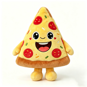 Peluche de pizza personalizado con brazos y piernas, ingredientes de pizza bordados, peluche de pizza con pepperoni y queso, peluche de rebanada de pizza de dibujos animados - Product Image 2